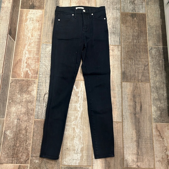 Madewell 10" High-Rise Skinny Jeans in Black 26T - Picture 3 of 8